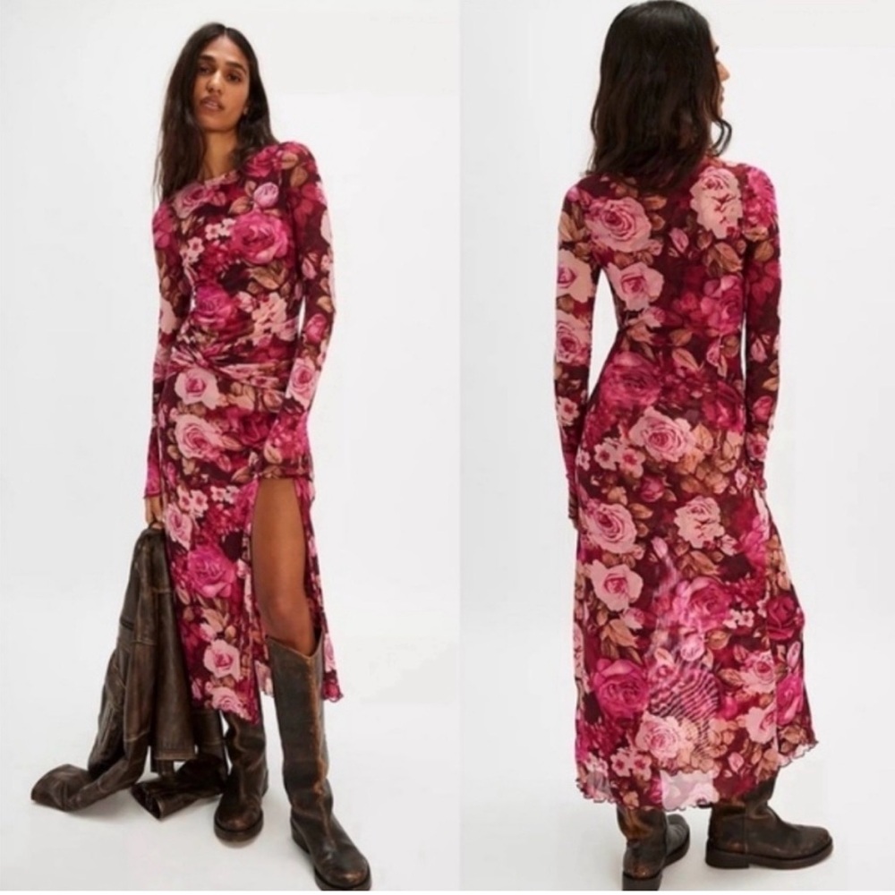 Free People Gianni Floral Maxi Long Sleeve Dress